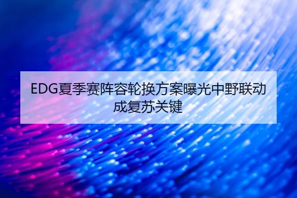 EDG夏季赛阵容轮换方案曝光中野联动成复苏关键